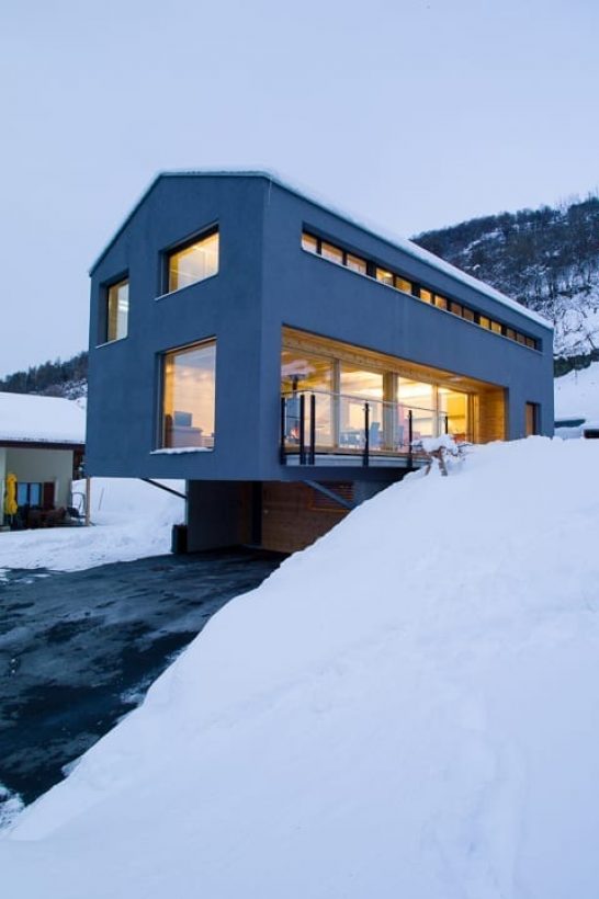 Contemporary Honka Fusion log home in Switzerland.